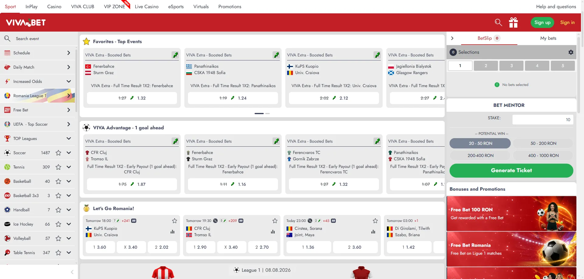Apuesta sin riesgo en deportes con Bet Builder de VIVABET Casino
