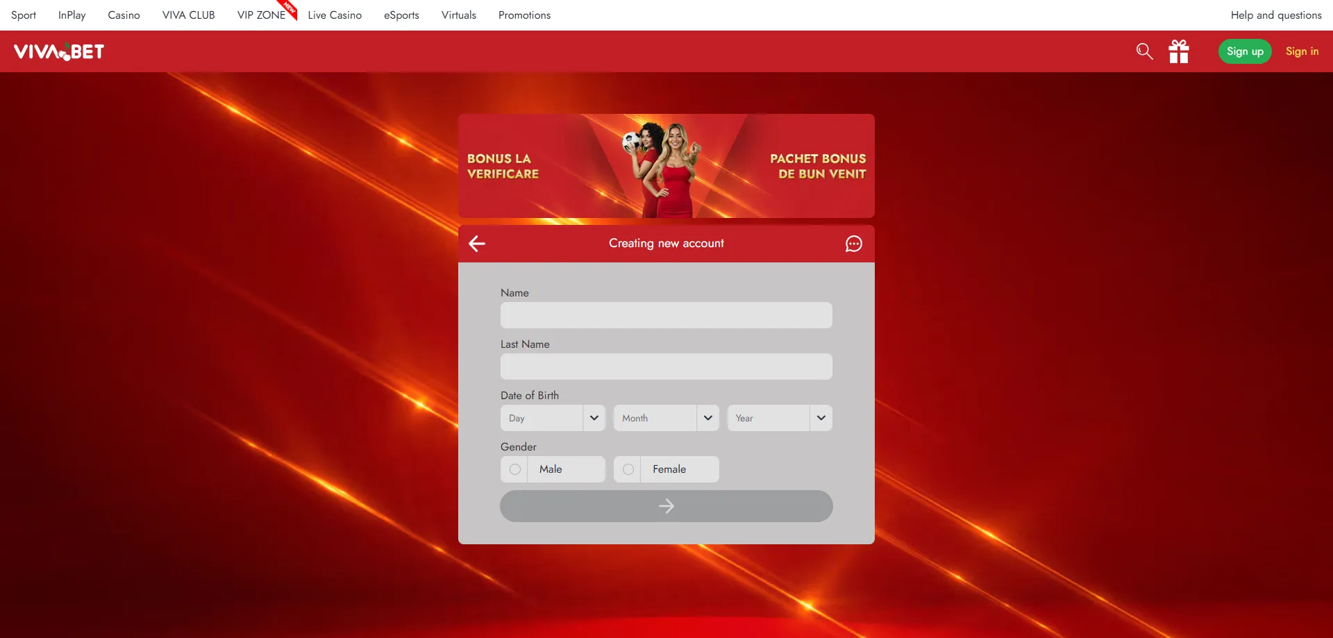 Registro en VIVABET Casino para reclamar bono de bienvenida en México